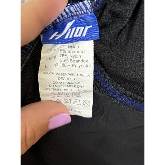 Hilor Navy Blue Ruched Tummy Control Soft Cup Bra Size 14 One-Piece Swimsuit - Picture 6 of 8